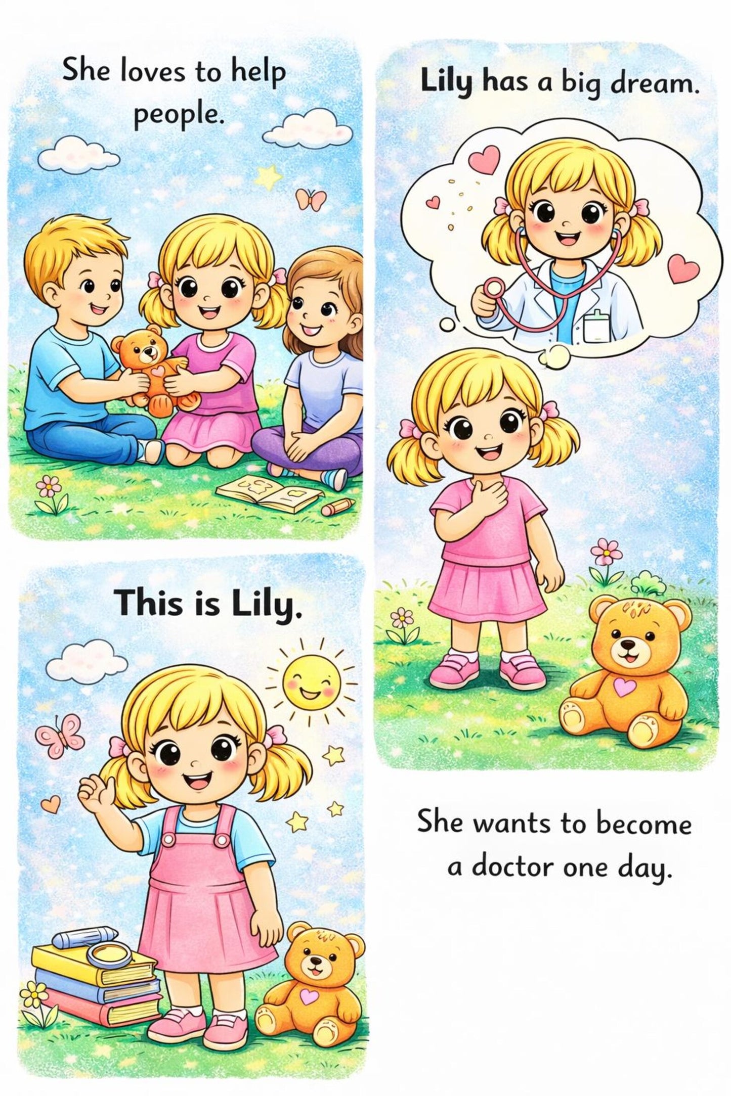Lily Becomes a Doctor Coloring Book – 10 Story Pages | Printable A4 PDF for Kids